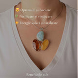 Colier Argint 925 Oval cu Chihlimbar si Larimar – Calm si Echilibru Emotional