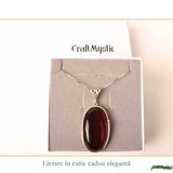 Colier Argint 925 Oval cu Chihlimbar Cherry – Energie Pozitiva si Protectie