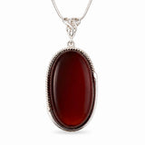 Colier Argint 925 Oval cu Chihlimbar Cherry – Energie Pozitiva si Protectie