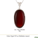 Colier Argint 925 Oval cu Chihlimbar Cherry – Energie Pozitiva si Protectie