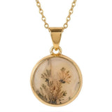 Colier Argint 925 Placat Aur 18K cu Agat Scenic Dendritic Rotund – Echilibru si Claritate