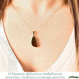 Colier Argint 925 Placat Aur 18K cu Amolit Natural – Prosperitate si Energie Pozitiva