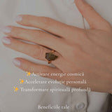 Inel moldavit brut neuniform placat cu aur de18K , M5/49 – transformare si claritate interioara