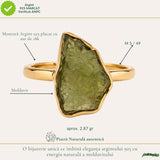 Inel moldavit brut neuniform placat cu aur de18K , M5/49 – transformare si claritate interioara