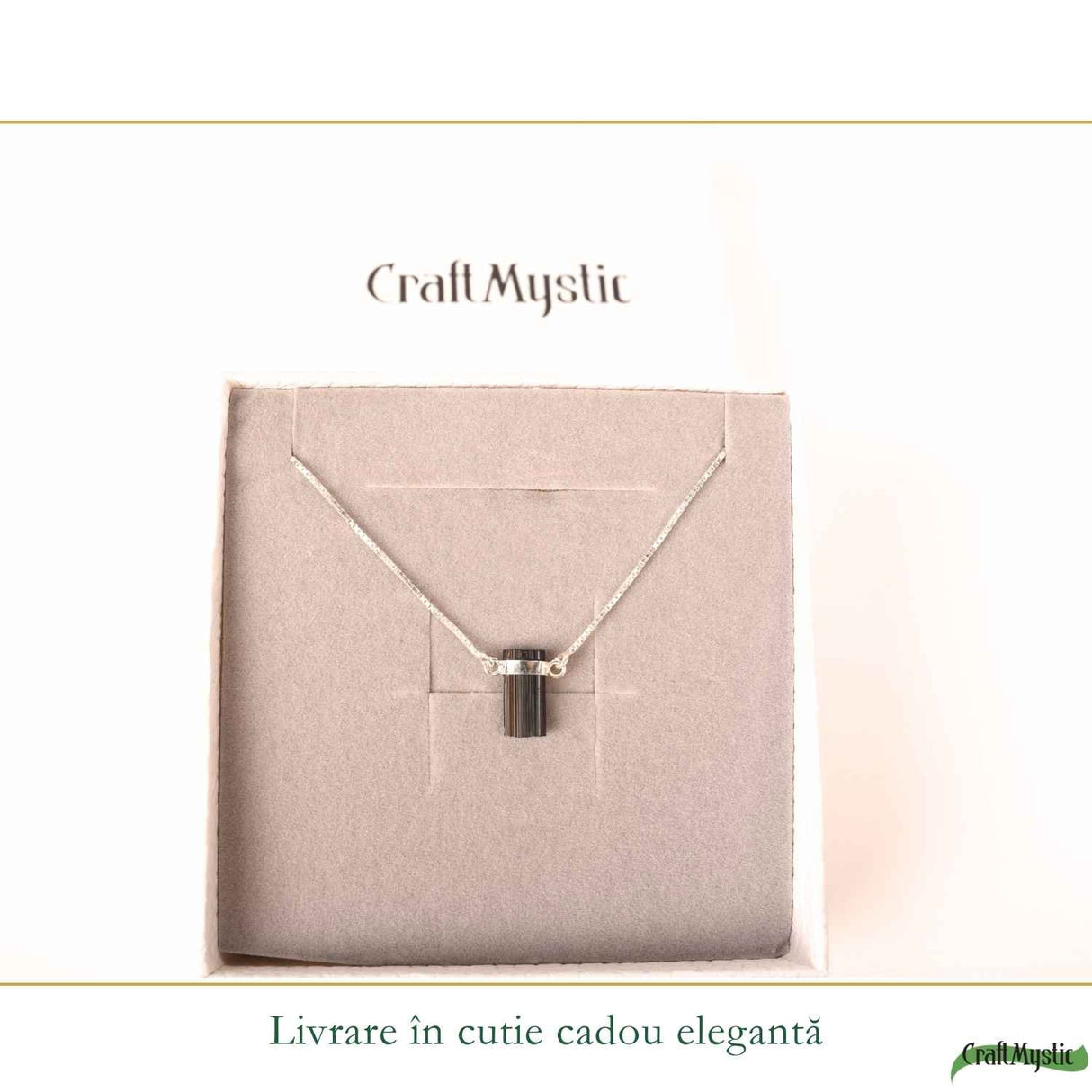 Colier Argint 925 cu Turmalina Neagra Bruta – Protectie si Ancorare Zilnica
