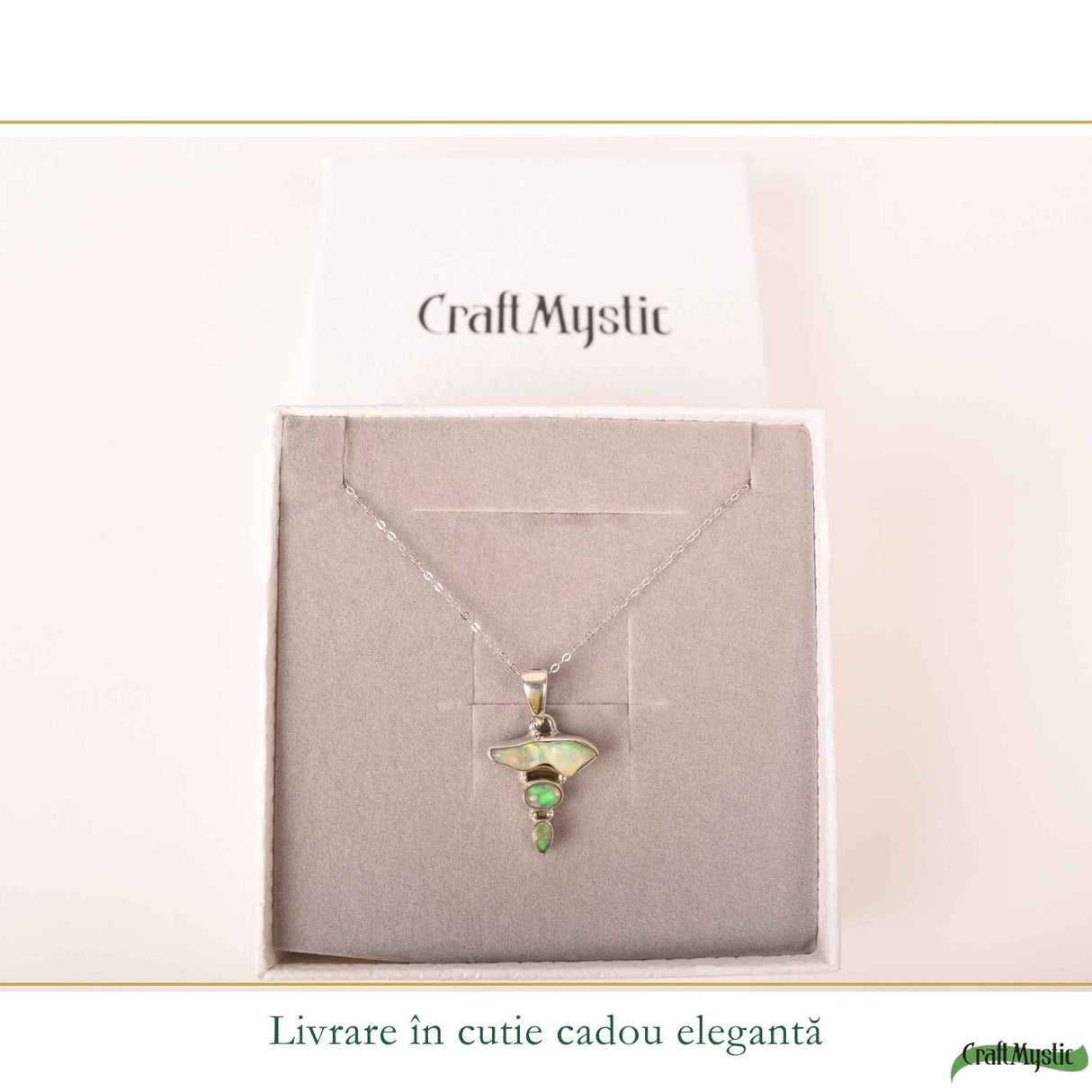 Colier Argint 925 cu Triplu Opal Etiopian – Magie, Inspiratie si Creativitate