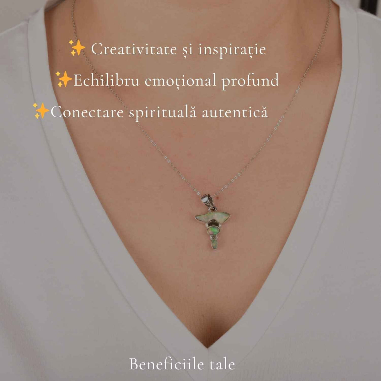 Colier Argint 925 cu Triplu Opal Etiopian – Magie, Inspiratie si Creativitate