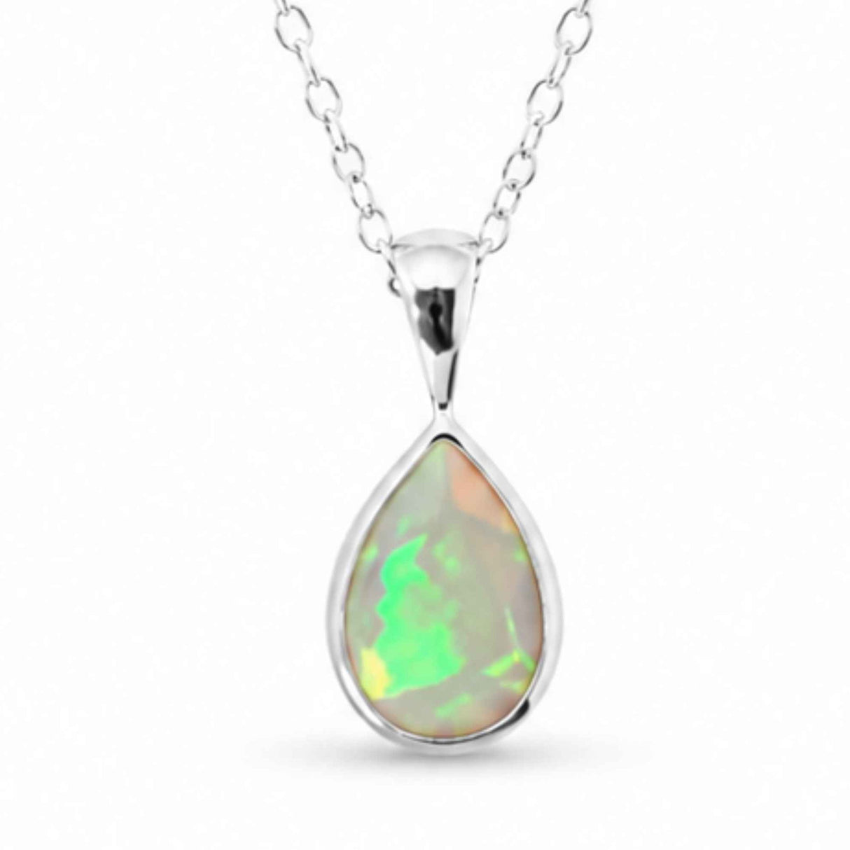Colier Argint 925 cu Opal Etiopian Lacrima – Intuitie si Echilibru Emotional