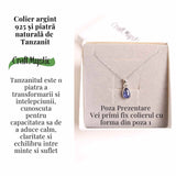 Colier argint 925 cu piatra naturala Tanzanit oval - Claritate si Transformare Interioara