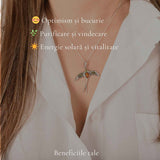 Colier Argint 925 Randunica cu Chihlimbar Natural - Libertate si Vitalitate