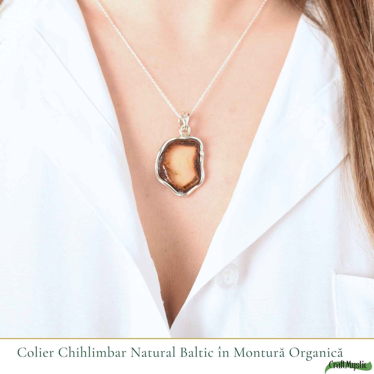 Colier Argint 925 Neuniform cu Chihlimbar Natural - Energie si Protectie Solara