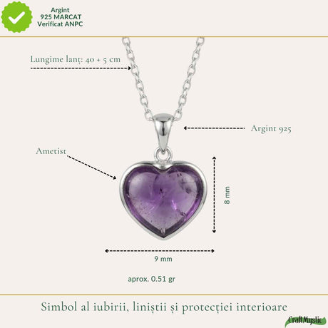 Colier cu Ametist, Argint 925 – CraftMystic