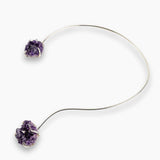 Colier Choker Argintiu cu Piatra Naturala Ametist Druzy - Protecte si Energie Positiva