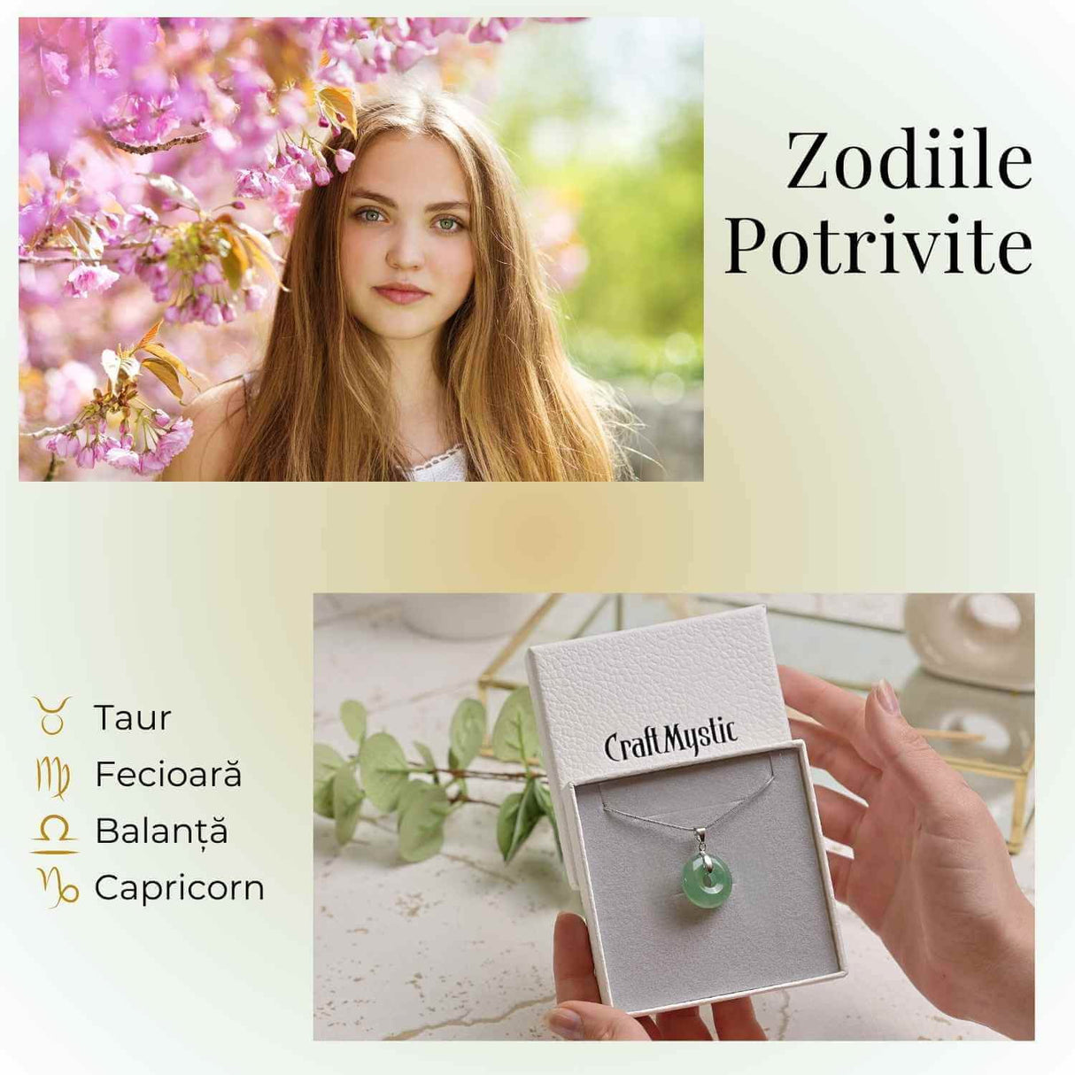 Colier Argintiu cu Aventurin Verde Forma Pi - Echilibru si Prosperitate, Lungime Totala 50 cm, Diametru Pandantiv 20 mm