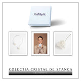 Colier Choker Argintiu cu Cristal de Stanca - Echilibru si Claritate Energetica