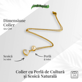 Poarta linistea interioara - Colier cu perla de cultura si scoica naturala