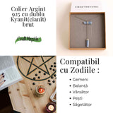 Colier Brut cu Dublu Kianit ( Cianit ) din Argint 925 - Comunicare Autentica si Aliniere Spirituala