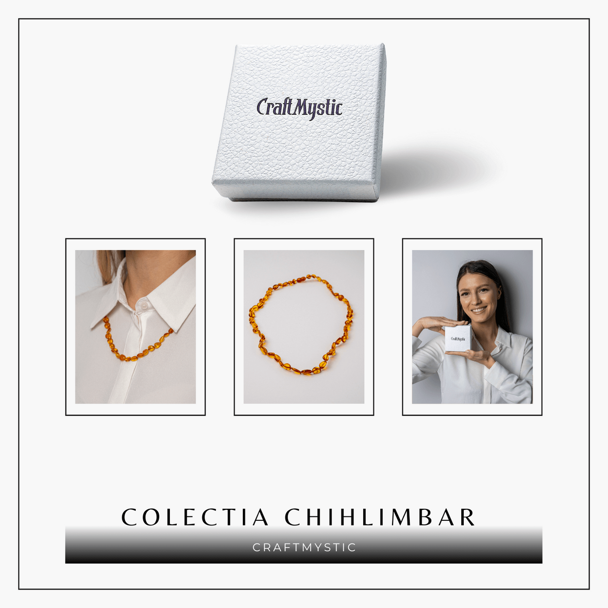 Colier Chihlimbar Natural Auriu - Energie Pozitiva, Calduroasa si Eleganta Organica