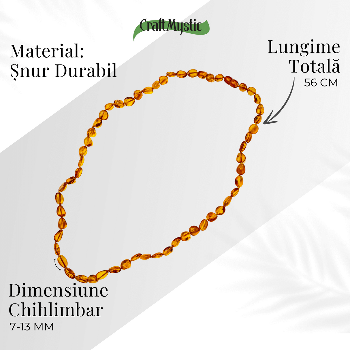 Colier Chihlimbar Natural Auriu - Energie Pozitiva, Calduroasa si Eleganta Organica