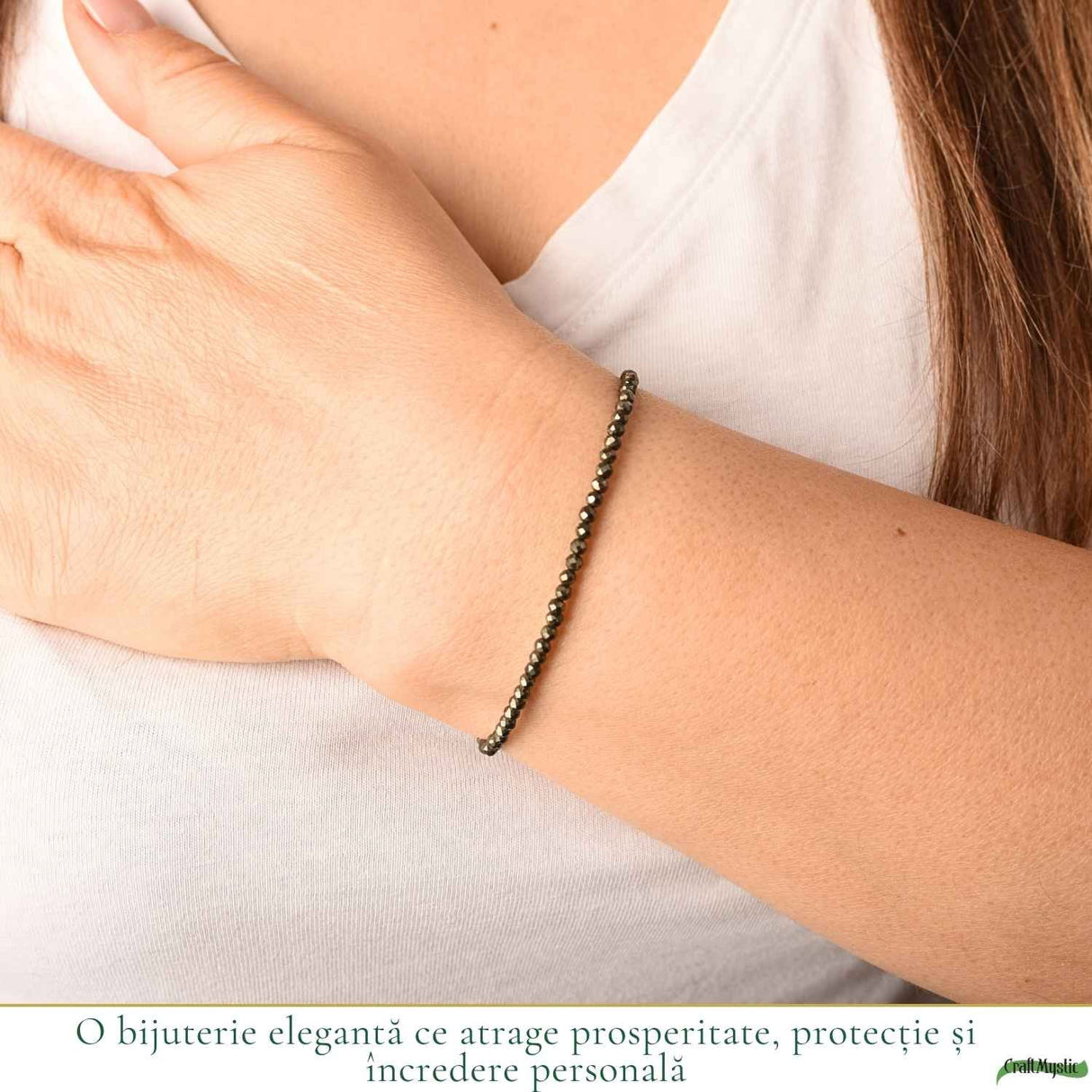 Bratara Fina cu Pirita Fatetata 2 mm – Prosperitate si incredere in Sine