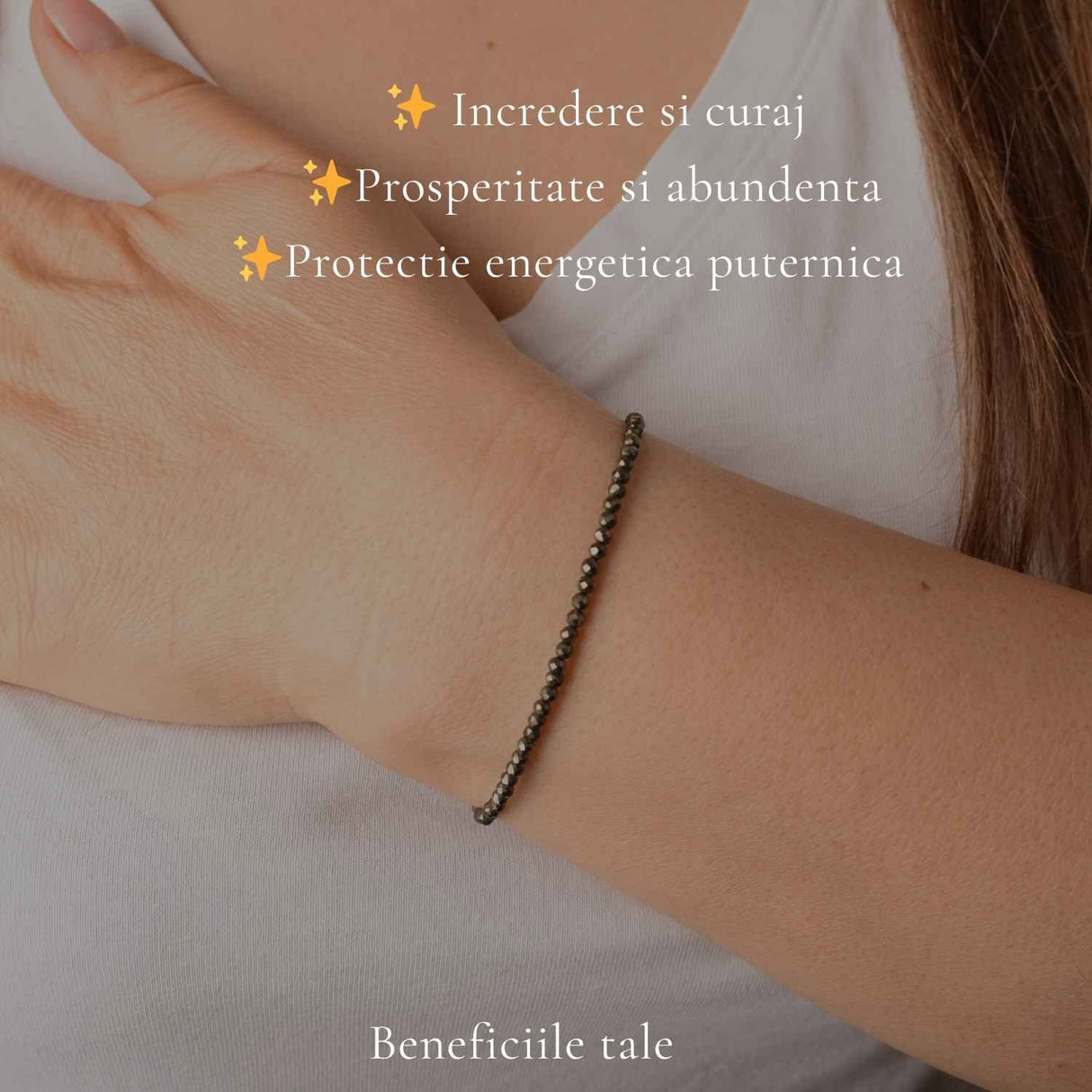 Bratara Fina cu Pirita Fatetata 2 mm – Prosperitate si incredere in Sine