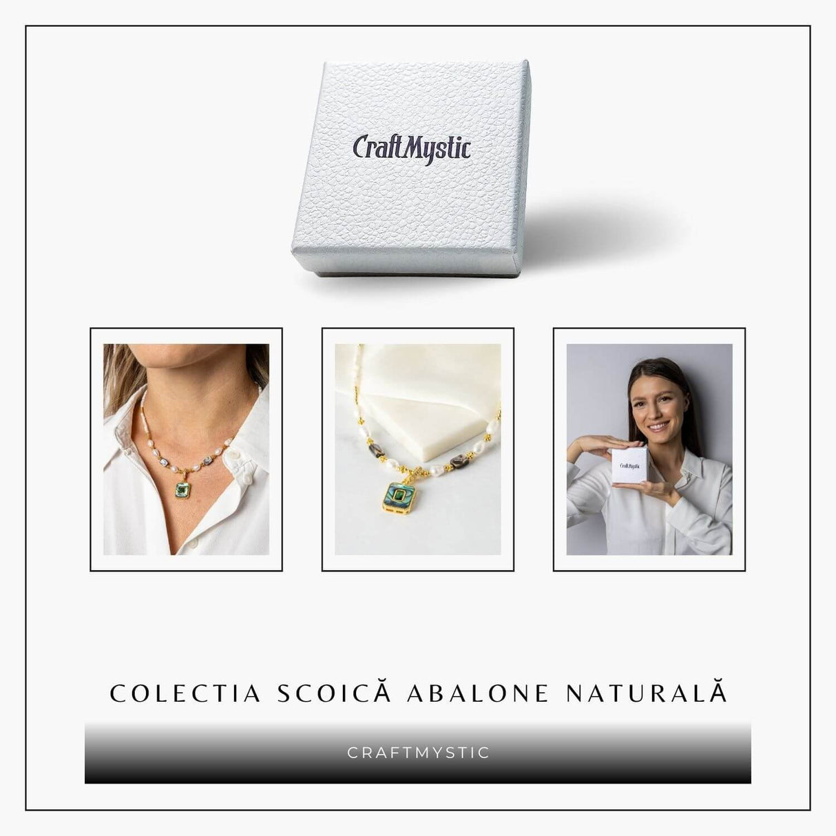 Eleganta si Armonie - Colier cu Perle si Scoica Abalone Naturale