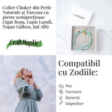Colier Choker cu Turcoaz, Perle Naturale si Pietre Semipretioase - Energie Pozitiva si Armonie Interioara