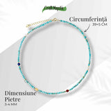 Colier Choker cu Turcoaz, Perle Naturale si Pietre Semipretioase - Energie Pozitiva si Armonie Interioara
