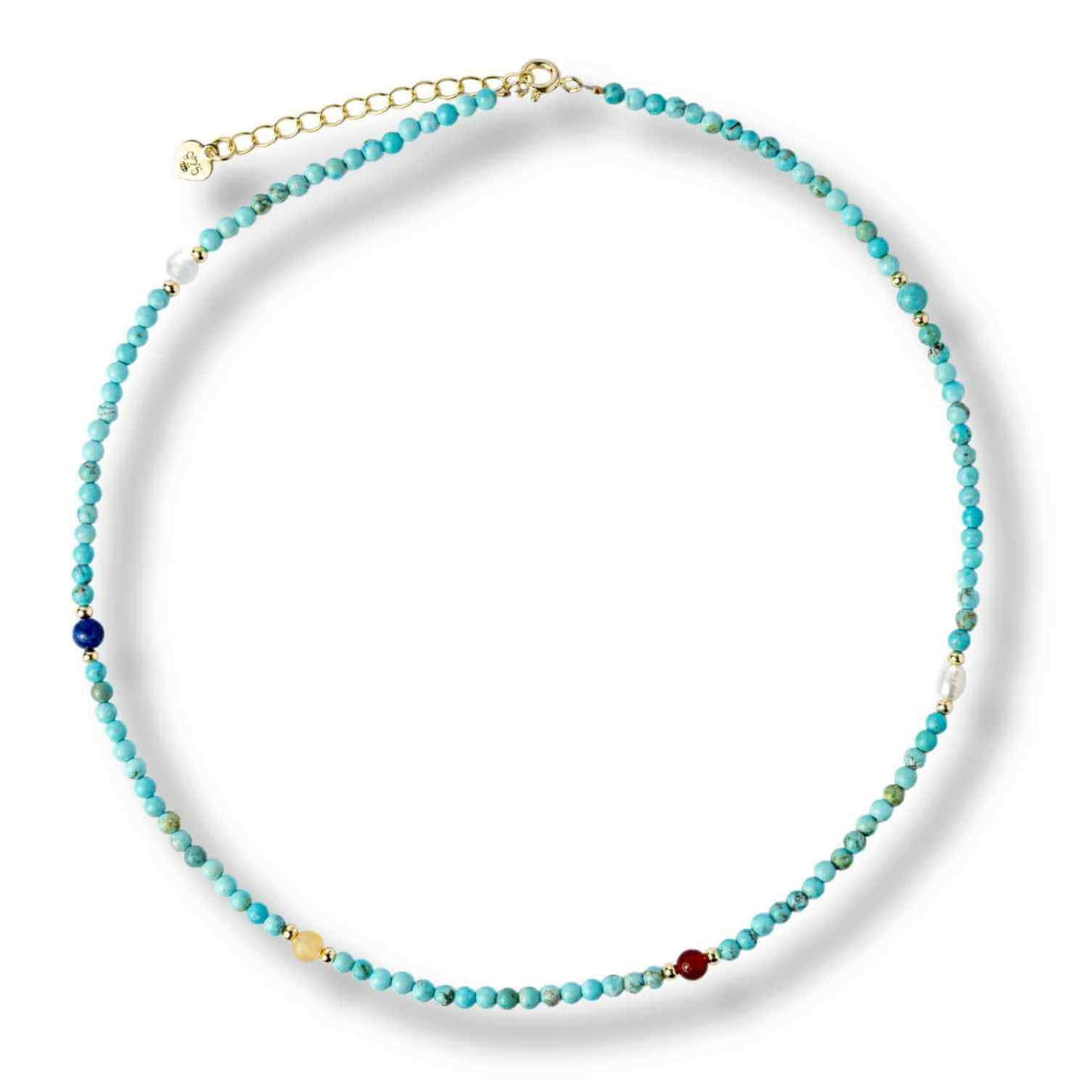 Colier Choker cu Turcoaz, Perle Naturale si Pietre Semipretioase - Energie Pozitiva si Armonie Interioara