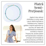 Colier Choker cu Turcoaz, Perle Naturale si Pietre Semipretioase - Energie Pozitiva si Armonie Interioara