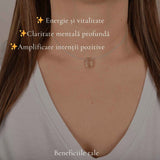 Colier argint 925 cu rutil auriu lacrima – claritate si energie interioara