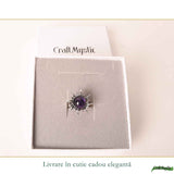 Inel cu Ametist Natural in Formă de Soare – Claritate si Echilibru Interior