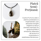 Colier cu Cuart Fumuriu Natural in Forma de Lacrima - Protectie si Echilibru Emotional