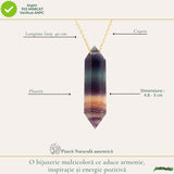 Colier cu Fluorit Natural Dublu Varf – Claritate Mentala si Echilibru Energetic