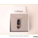 Colier cu Fluorit Natural Dublu Varf – Claritate Mentala si Echilibru Energetic