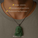Colier cu Jad Natural cu Chipul lui Isus – Credinta, Armonie si Protectie
