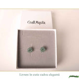 Cercei Argint 925 cu Jad Natural in Forma de Floare – Armonie, Noroc si Feminitate