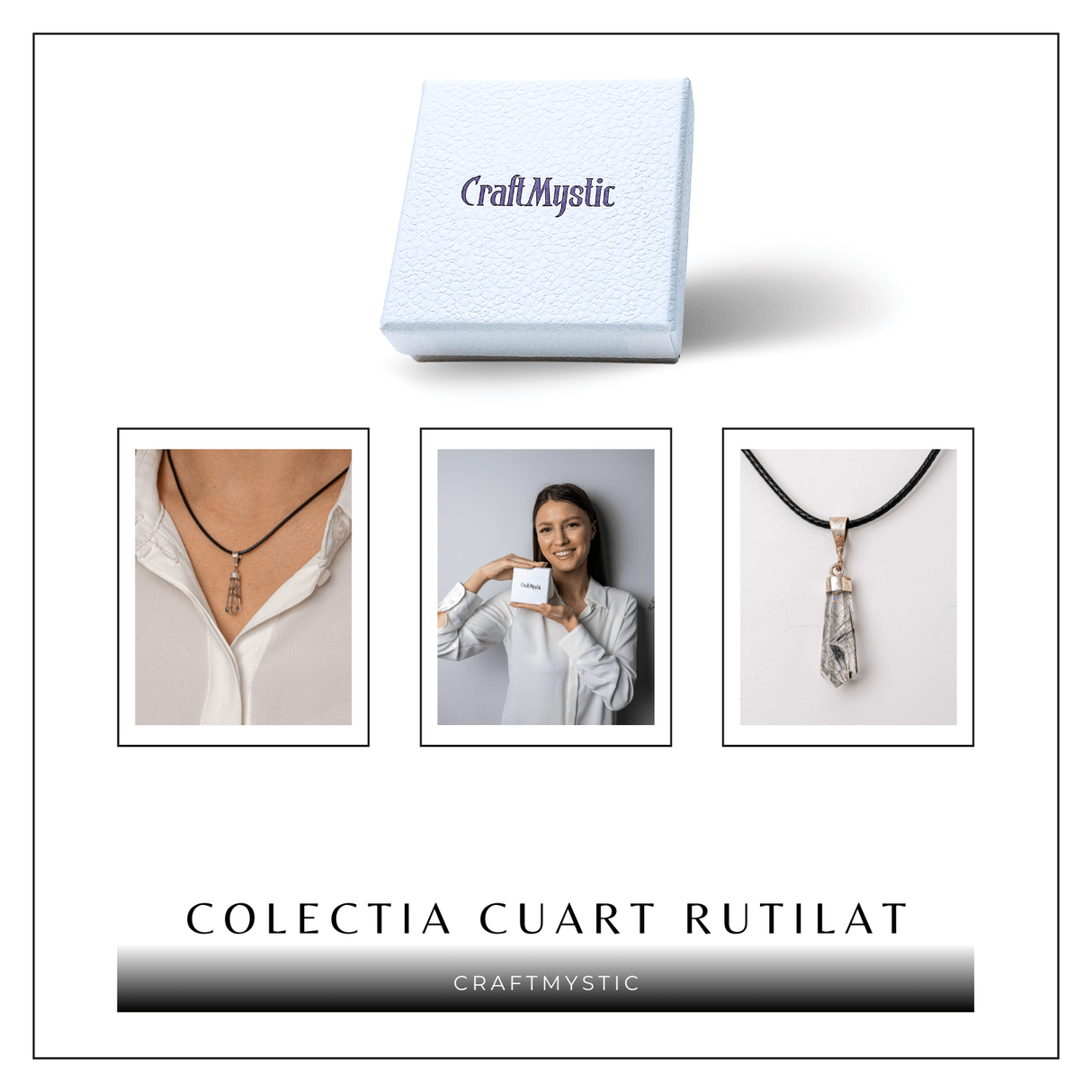 Colier Cuart Rutilat in Varf - Claritate, Putere Interioara si Energie Amplificata