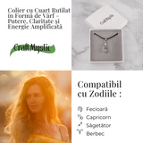 Colier Cuart Rutilat in Varf - Claritate, Putere Interioara si Energie Amplificata