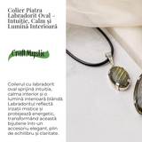 Colier cu Labradorit Oval pe Snur Cerat - Claritate Interioara, Intuitie si Lumina Mistica