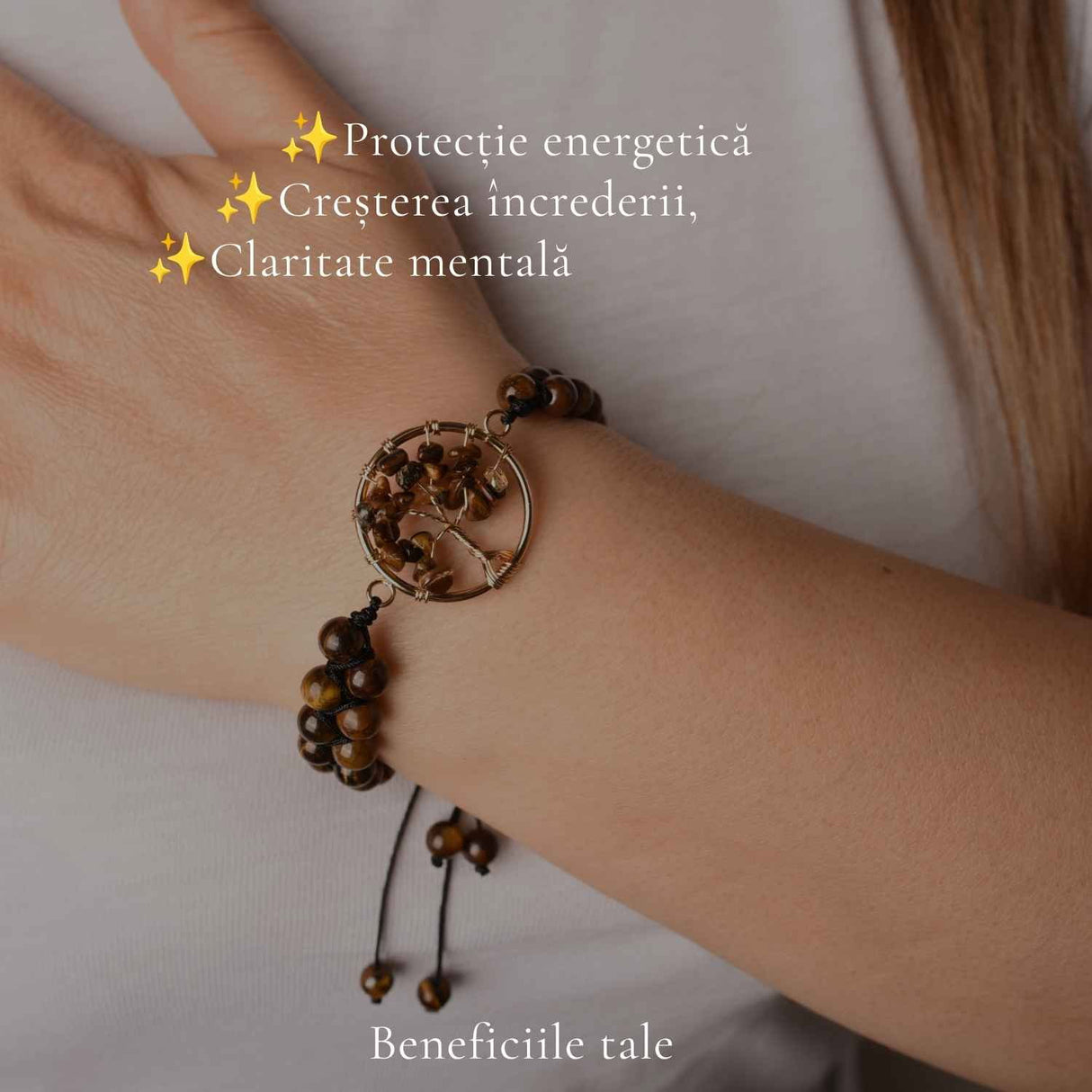 Bratara cu Ochi de Tigru si Arborele Vietii – Curaj, Protectie si Incredere