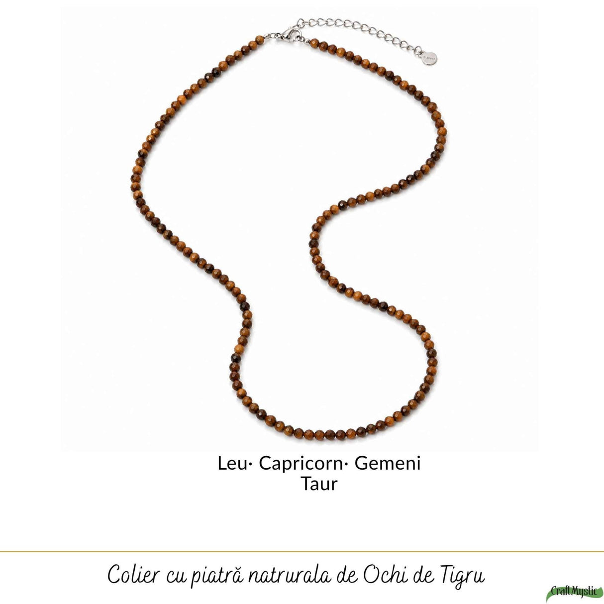 Colier fin la baza gatului tip Choker cu Ochi de Tigru Fatetat 3 mm – Curaj si Eleganta Naturala