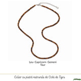 Colier fin la baza gatului tip Choker cu Ochi de Tigru Fatetat 3 mm – Curaj si Eleganta Naturala