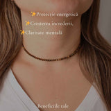 Colier fin la baza gatului tip Choker cu Ochi de Tigru Fatetat 3 mm – Curaj si Eleganta Naturala