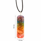 Pandantiv 4.5 cm de Vindecare a Chakrelor Orgonic cu Snur - Colier cu 7 Pietre ale Chakrelor pentru Protectia Energetica si Vindecare Spirituala
