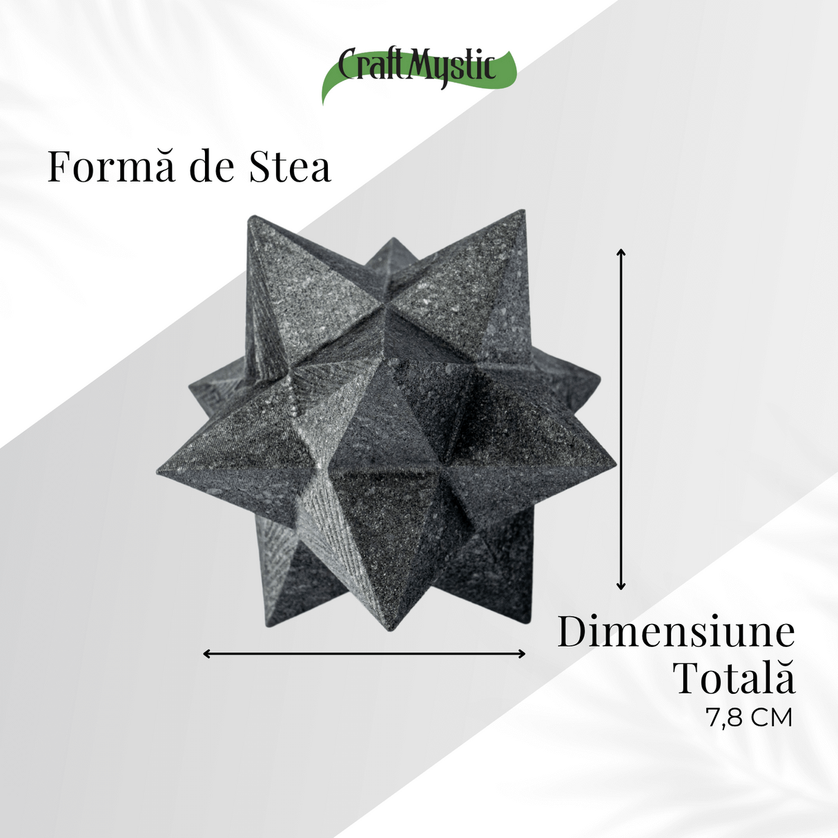 Merkaba din Shungit Natural 7.8 cm – Stea Sacra de Protectie Energetica si Armonie Interioara