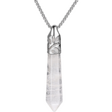 Hexagonal Clear Quartz Crystal Pendant Necklace - A powerful and protective stone, it releases stress and calms emotions