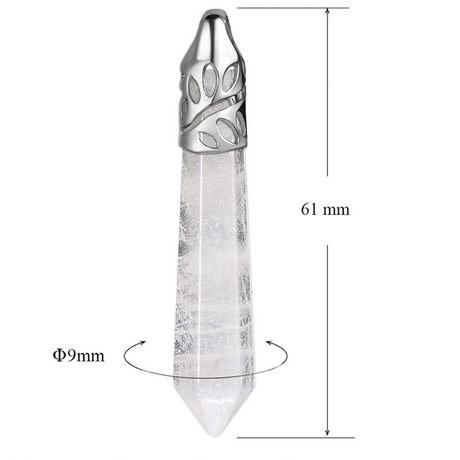 Colier cu pandantiv hexagonal din cristal Cuart transparent - O piatra puternica si protectoare, elibereaza stresul si calmeaza emotiile