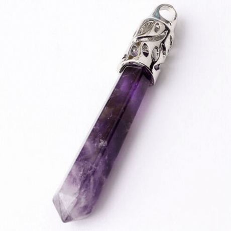 Colier cu Ametist, Inox (oțel inoxidabil) – CraftMystic