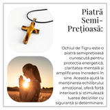 Colier cu Ochi de Tigru Natural in Forma de Cruce - Protectie si Echilibru Energetic